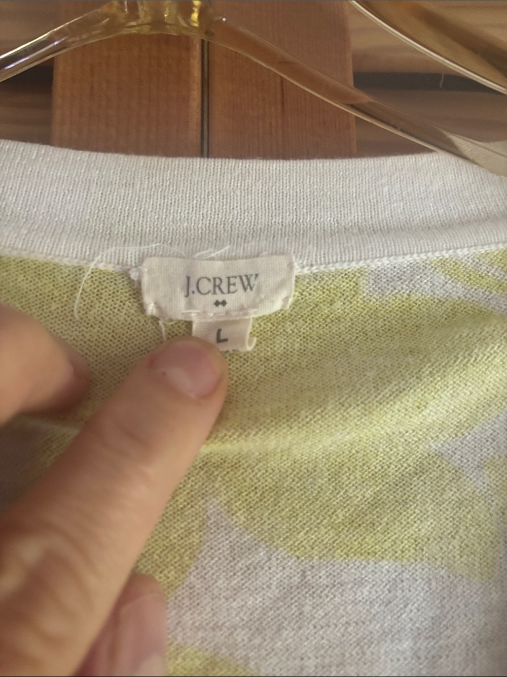 J. Crew Yellow and White V-Neck Button Cardigan - Picture 3 of 5